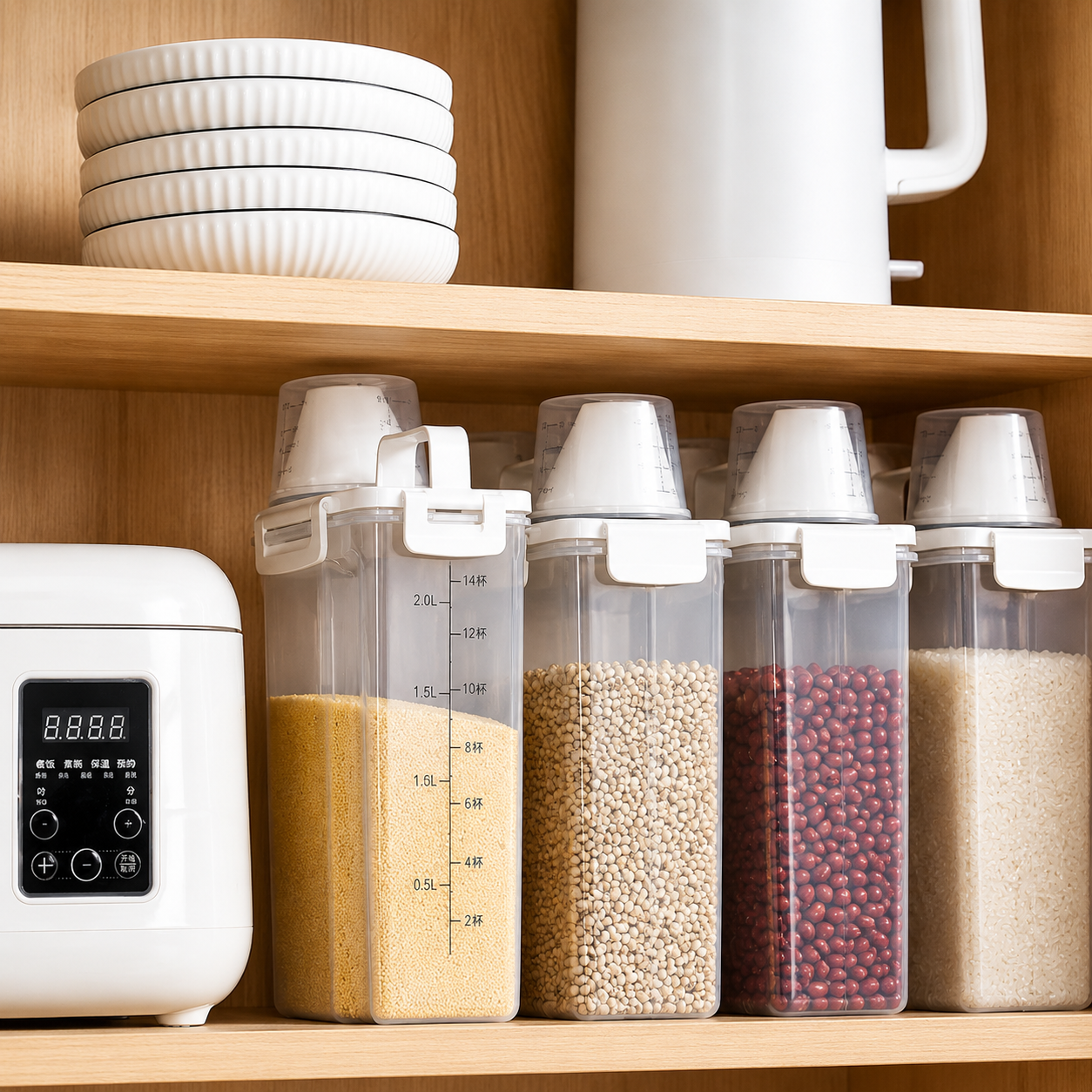 Food Organizer Dispenser - Almacena, Mide y Sirve – Organiza tus alimentos en minutos.
