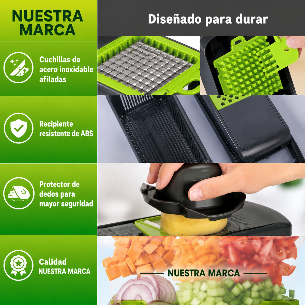 KitchenExpress - Corta y Ralla con Precisión – Cocina más rápido y sin esfuerzo.