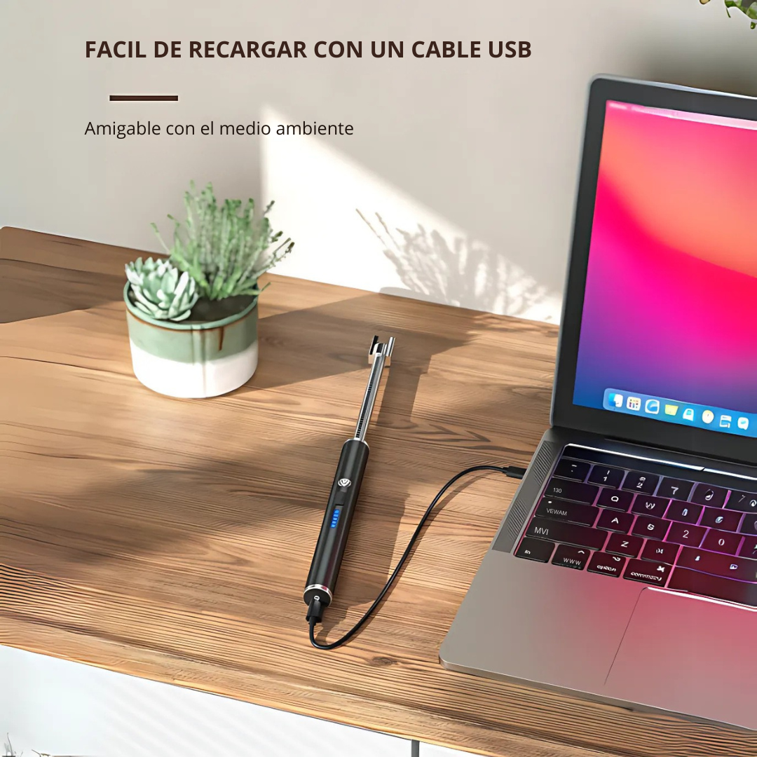 Encendedor USB Cuello Flexible – Enciende sin llama ni gas