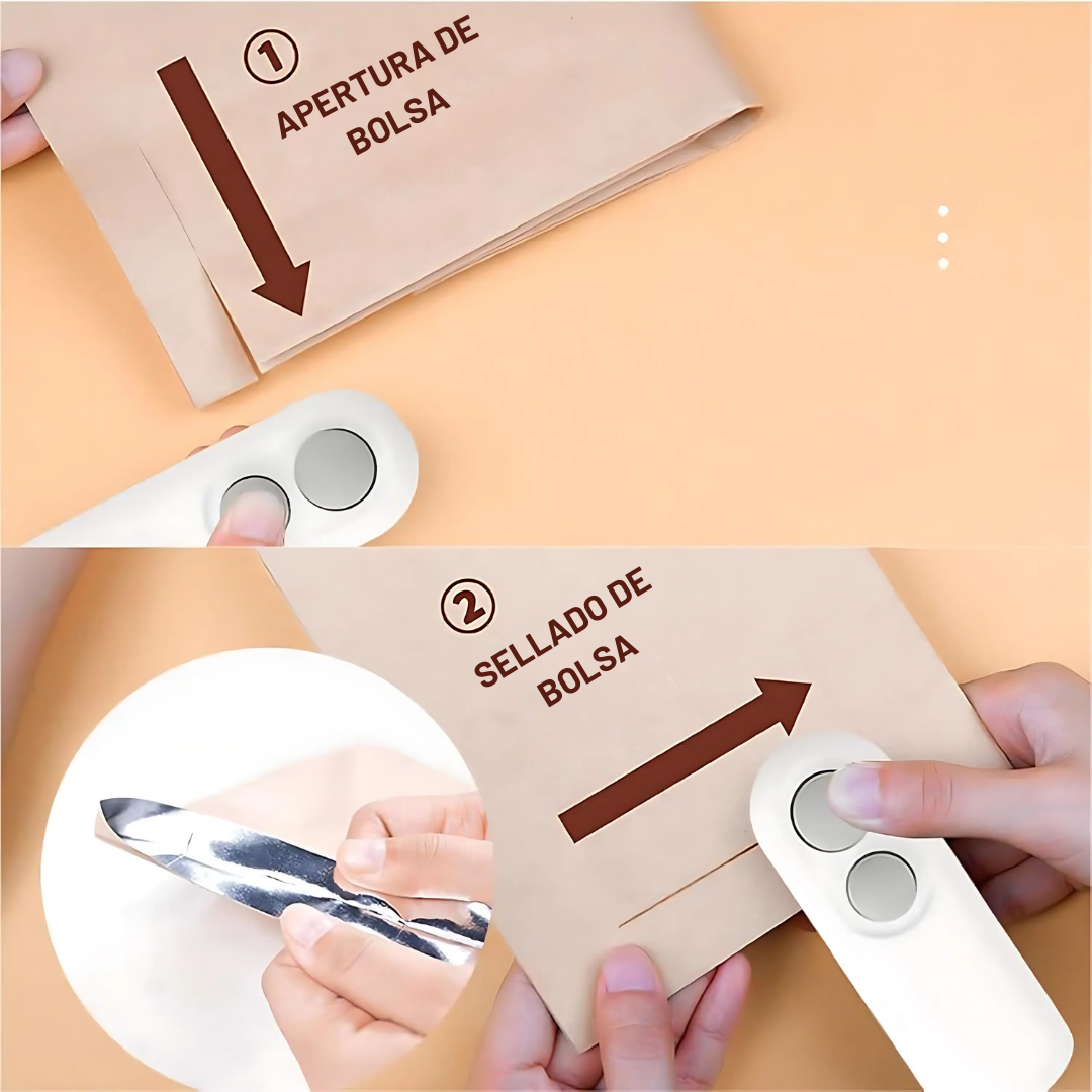 Mini Sellador Térmico de Bolsas – Sella y conserva alimentos – Conserva el sabor y textura de tus alimentos