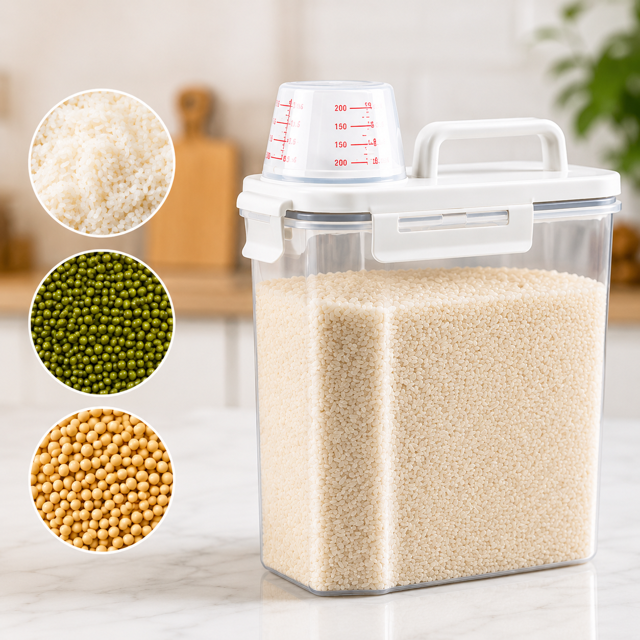 Food Organizer Dispenser - Almacena, Mide y Sirve – Organiza tus alimentos en minutos.
