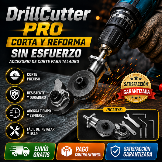 DrillCutter Pro – Cortador de Láminas para Taladro – Corta láminas de metal con el taladro que ya tienes desde el primer uso