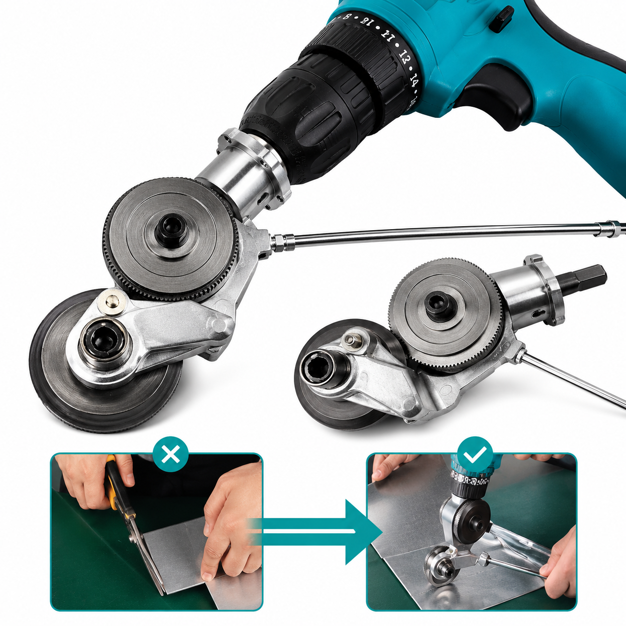 DrillCutter Pro – Cortador de Láminas para Taladro – Corta láminas de metal con el taladro que ya tienes desde el primer uso