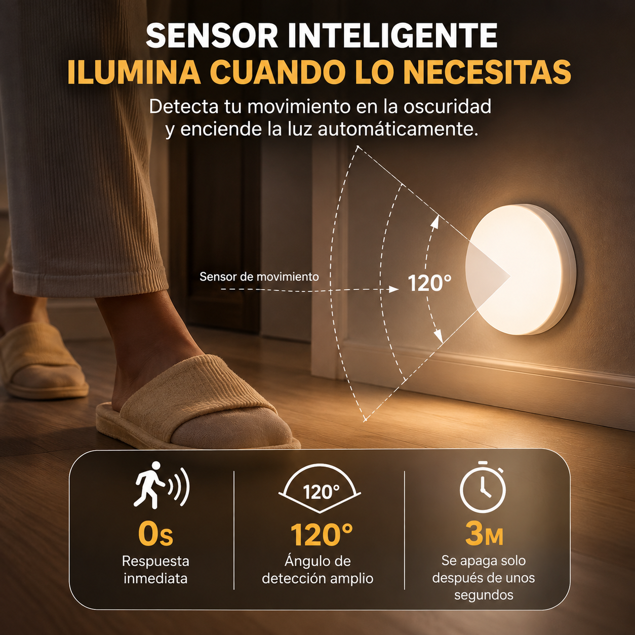 Pack 5 NightGuard – Luz LED de Seguridad – Evita caminar a oscuras cada noche