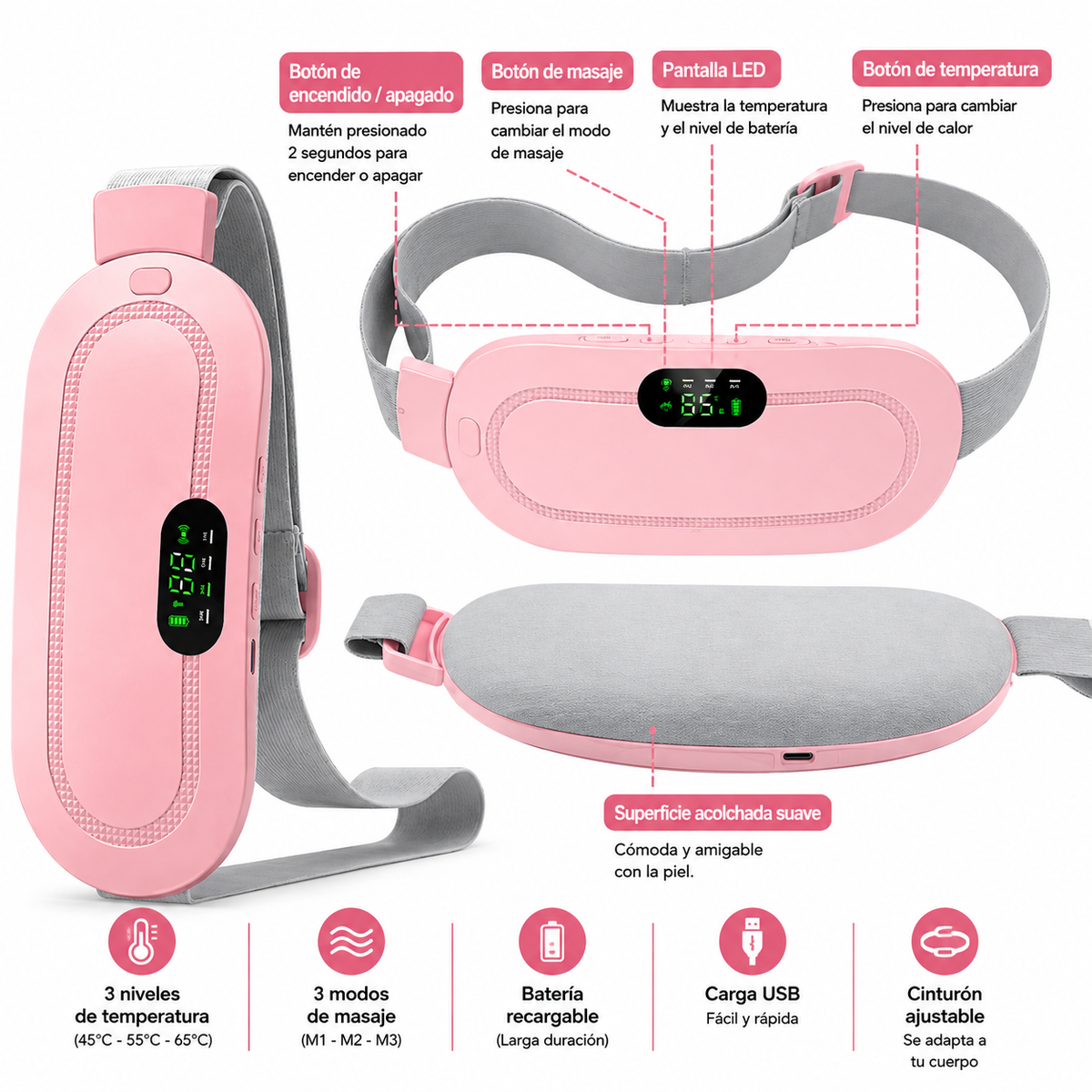 CalmaFlex Belt - Disfruta un alivio natural y cómodo cada vez que aparezca el dolor.