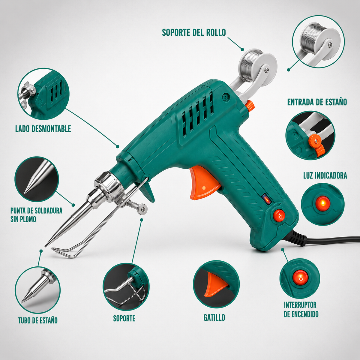 QuickSolder – Pistola de Soldadura de Una Mano – Completa tus Reparaciones Más Rápido