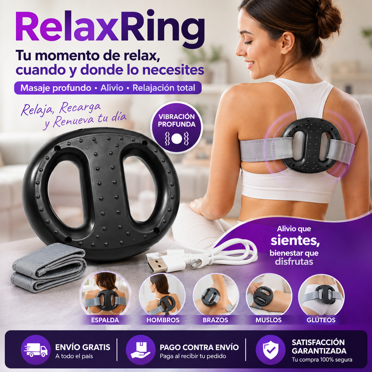 RelaxRing - Masajeador Muscular Eléctrico - Convierte tu descanso en un momento de relajación