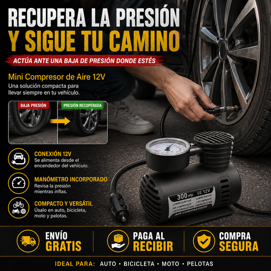 RutaAir Go - Infla neumáticos y otros objetos - Recupera la presión donde estés y continúa tu viaje cuando lo necesites