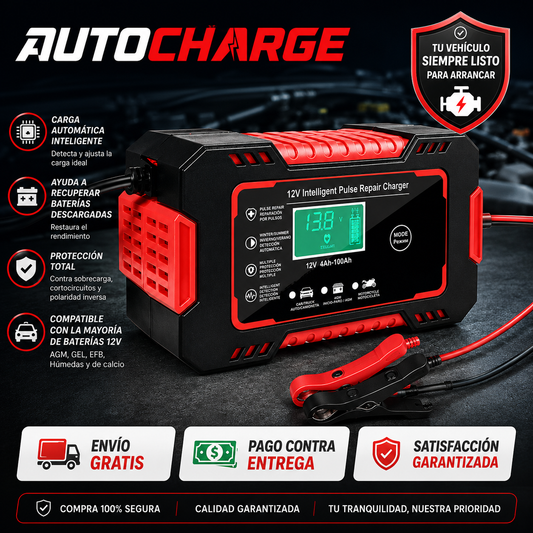 AutoCharge - Mantén tu vehículo listo para arrancar cuando más lo necesites.