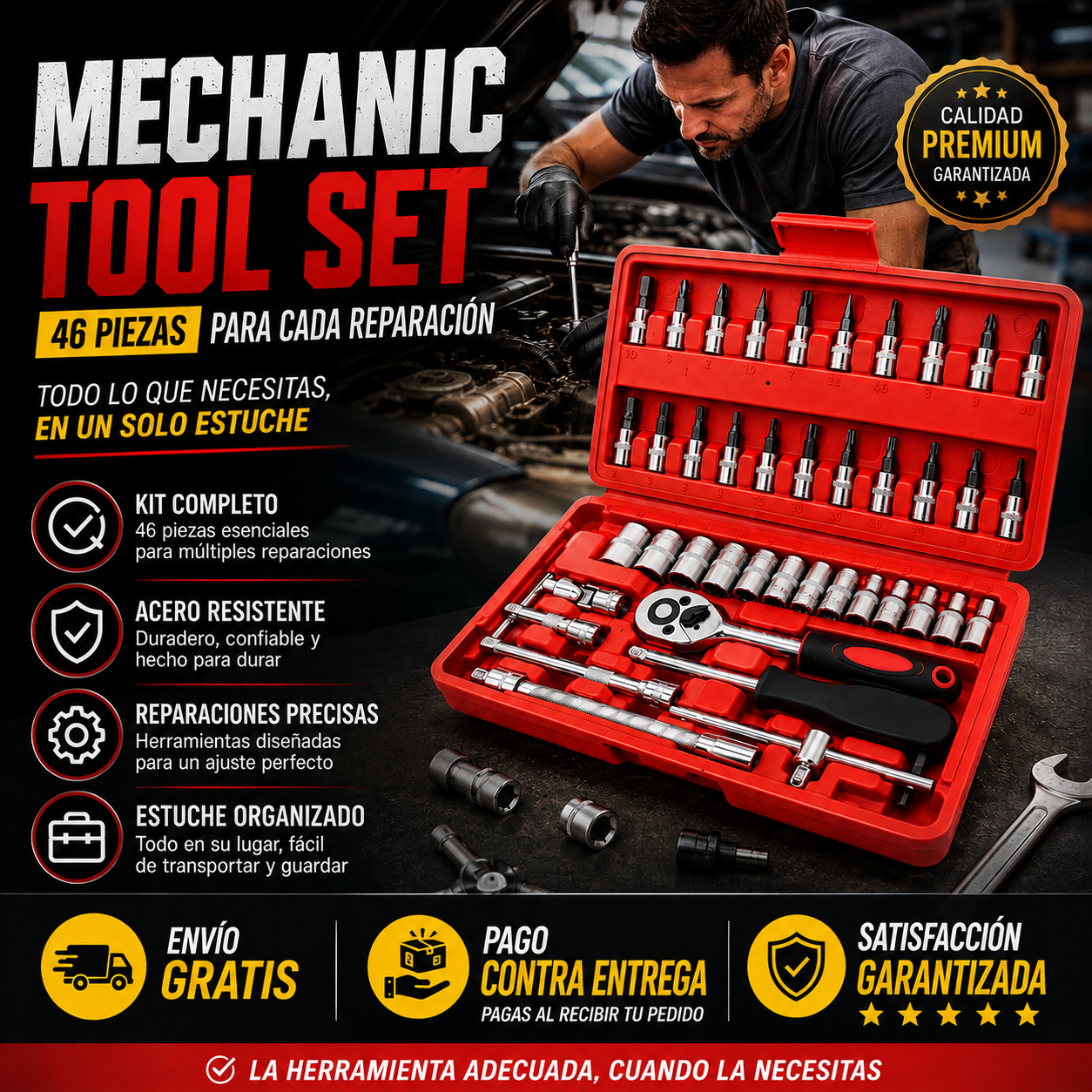 Mechanic Tool Set - Todo en un Estuche - Ten siempre la herramienta adecuada para cada reparación desde hoy