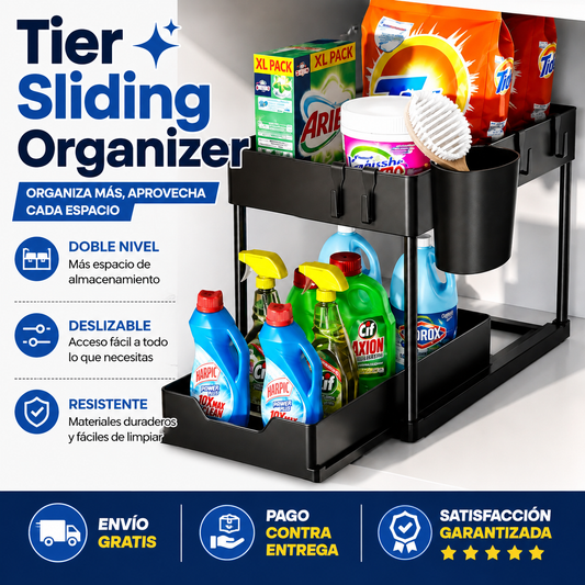 Tier Sliding Organizer - Todo Siempre al Alcance - Accede a tus productos sin desorden.