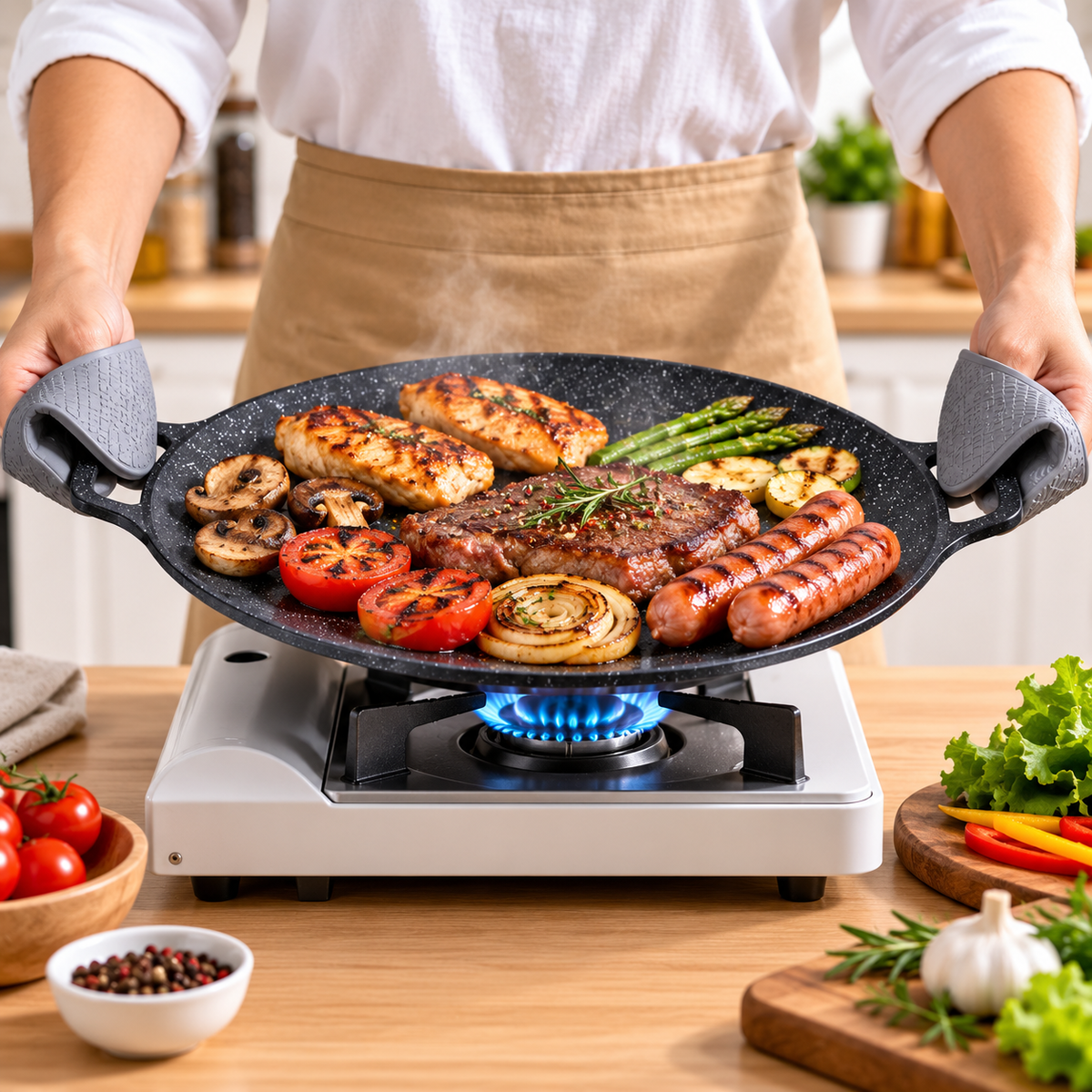 FamilyGriddle - Budare Multi-porción - Cocina Todo de Una Vez