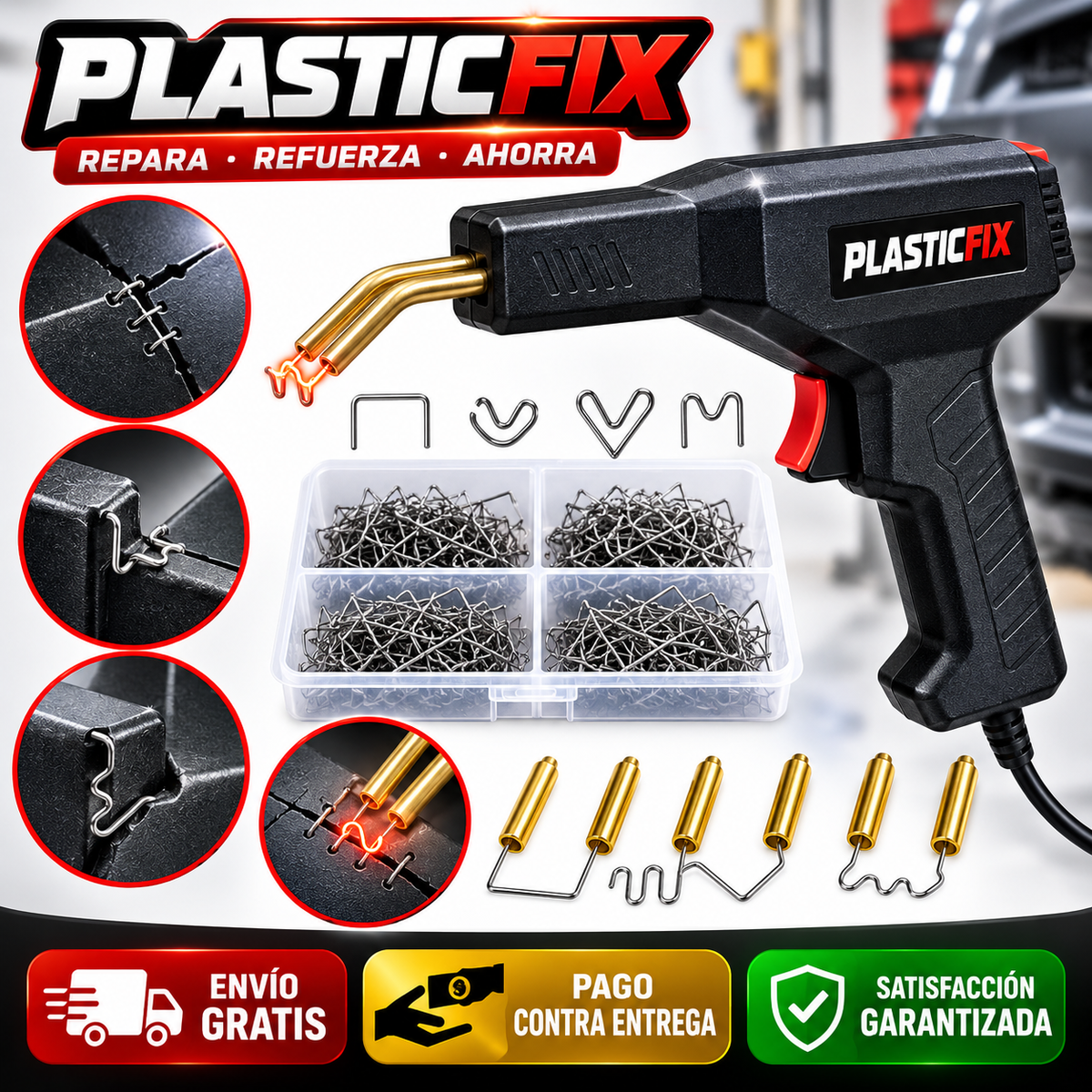 PlasticFix - Pistola Soldadora de Plástico - Refuerza Piezas Rotas y Alarga Su Vida Útil