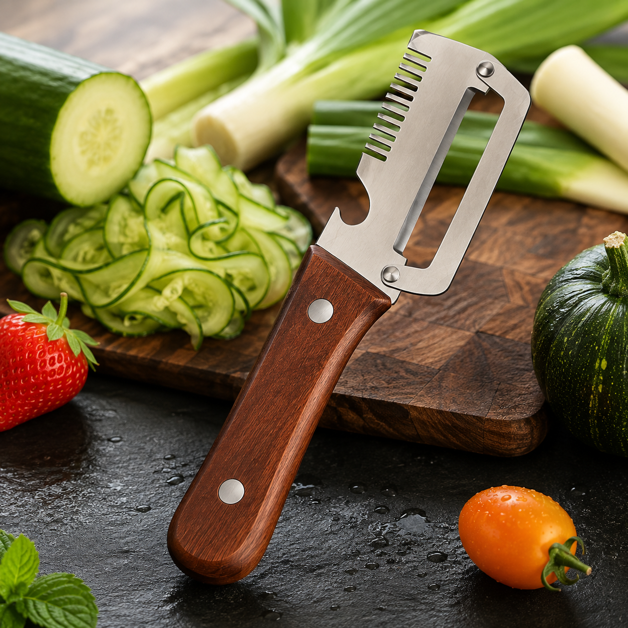 QuickPrep - Cortador y Pelador 3 en 1 – Agiliza la preparación de tus comidas desde el primer día.