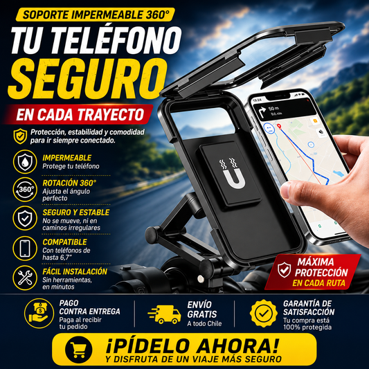 RainGuard Pro 360 – Soporte Impermeable para Moto y Bicicleta