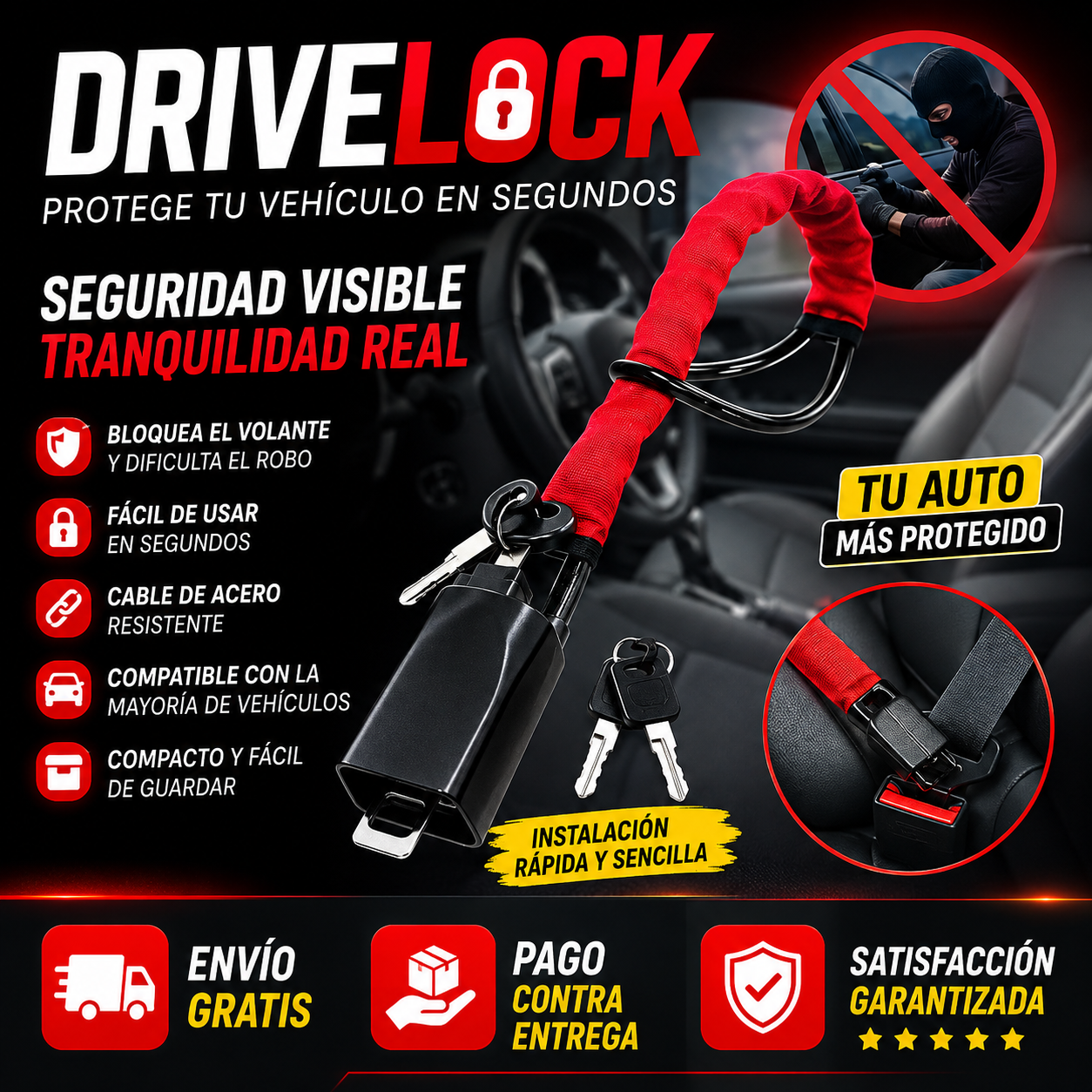 DriveLock - Protege tu Auto - Disfruta de mayor tranquilidad desde el momento en que estacionas